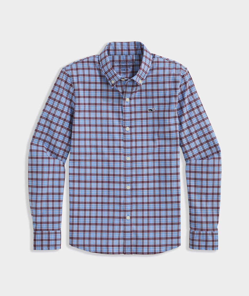 Boys' Performance Cotton Plaid Shirt