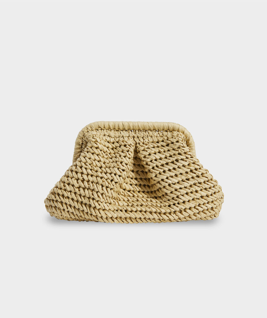 Crochet Straw Clamshell Clutch