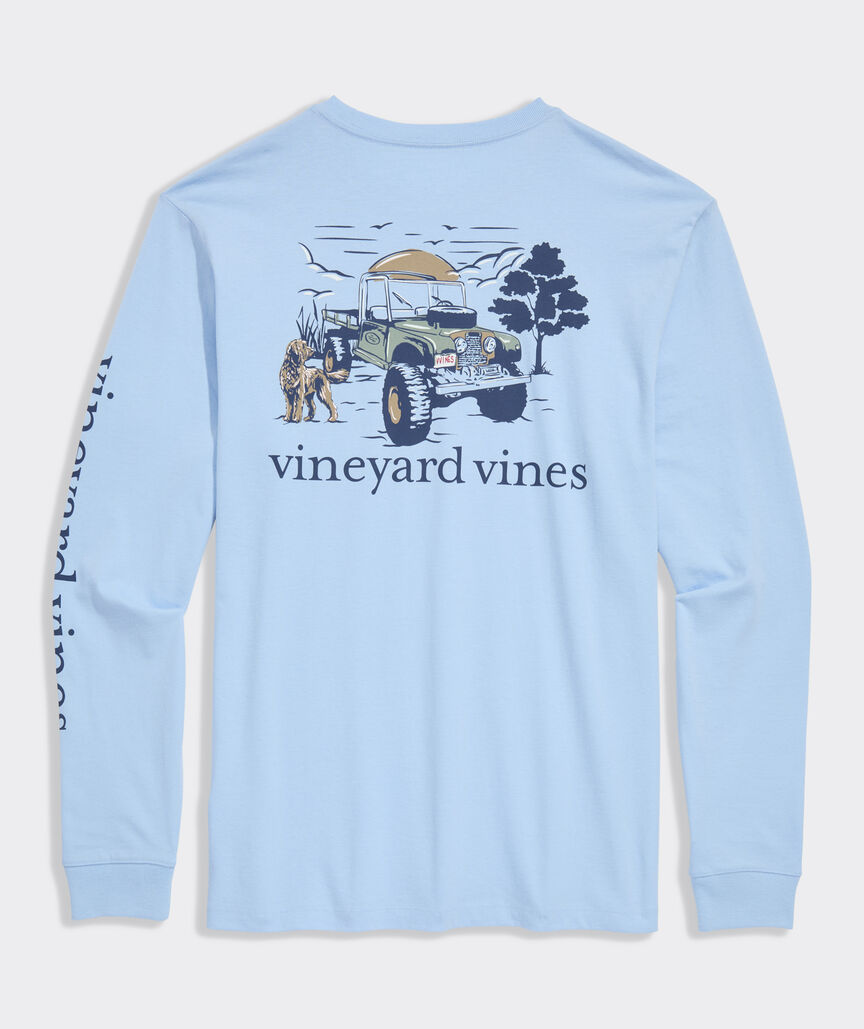 Autumn Truck & Dog Long-Sleeve Pocket Tee