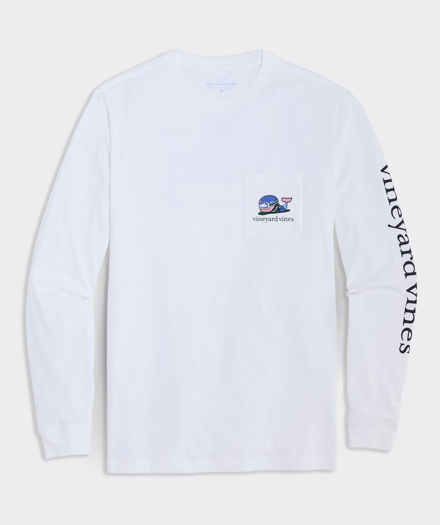 Snowboard Whale Long-Sleeve Pocket Tee