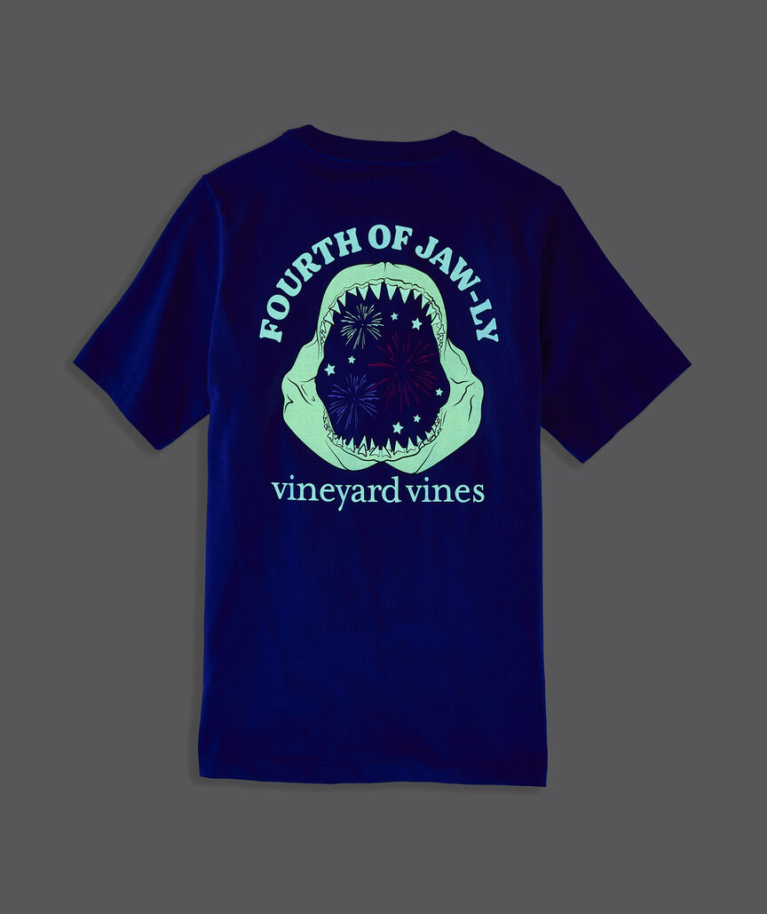Boys' Glow-In-The-Dark Fourth of JAW-ly Short-Sleeve Pocket Tee