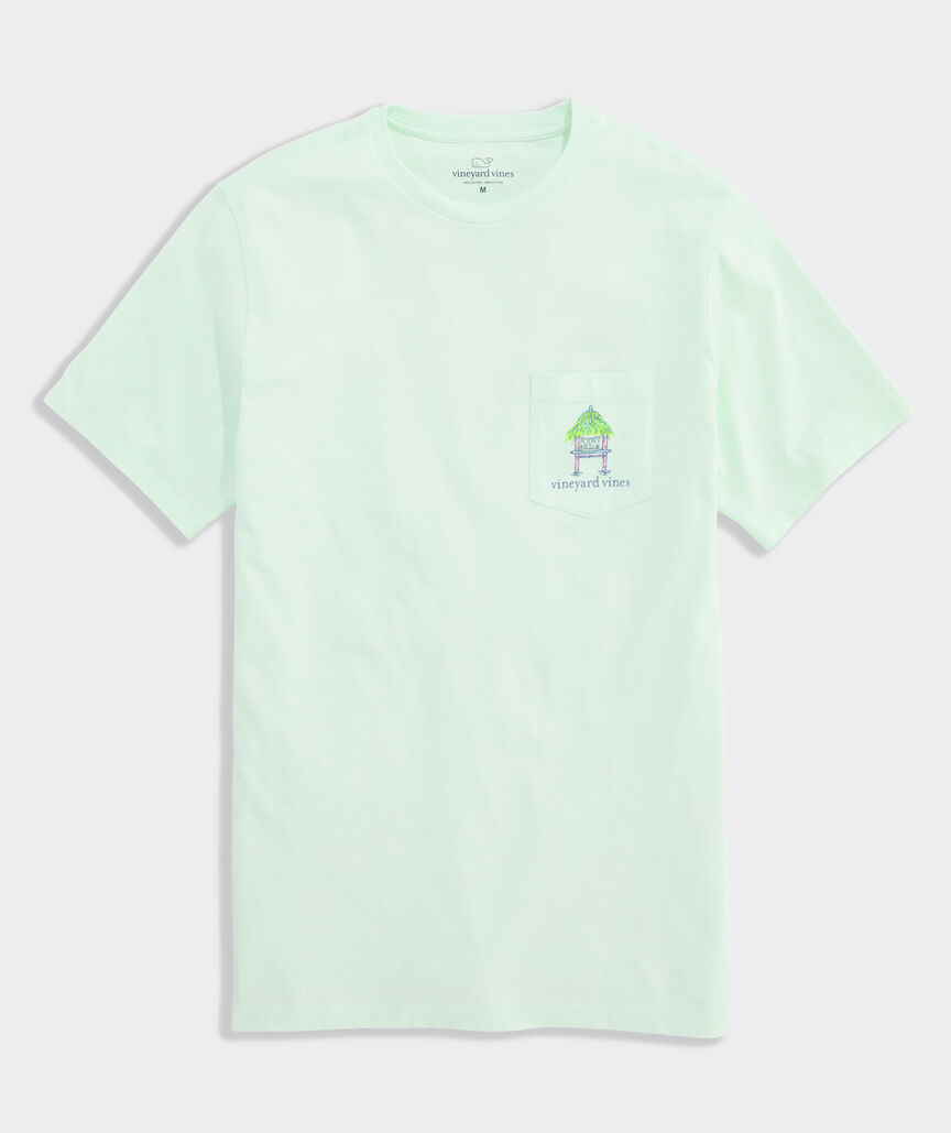 Beach Bar Surfboard Logo Short-Sleeve Pocket Tee
