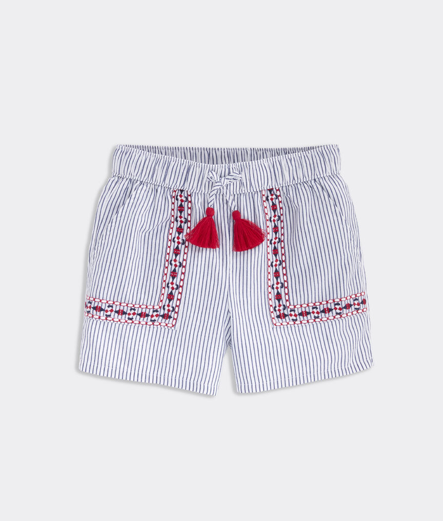 Girls' Sparkler Stripe Embroidered Shorts