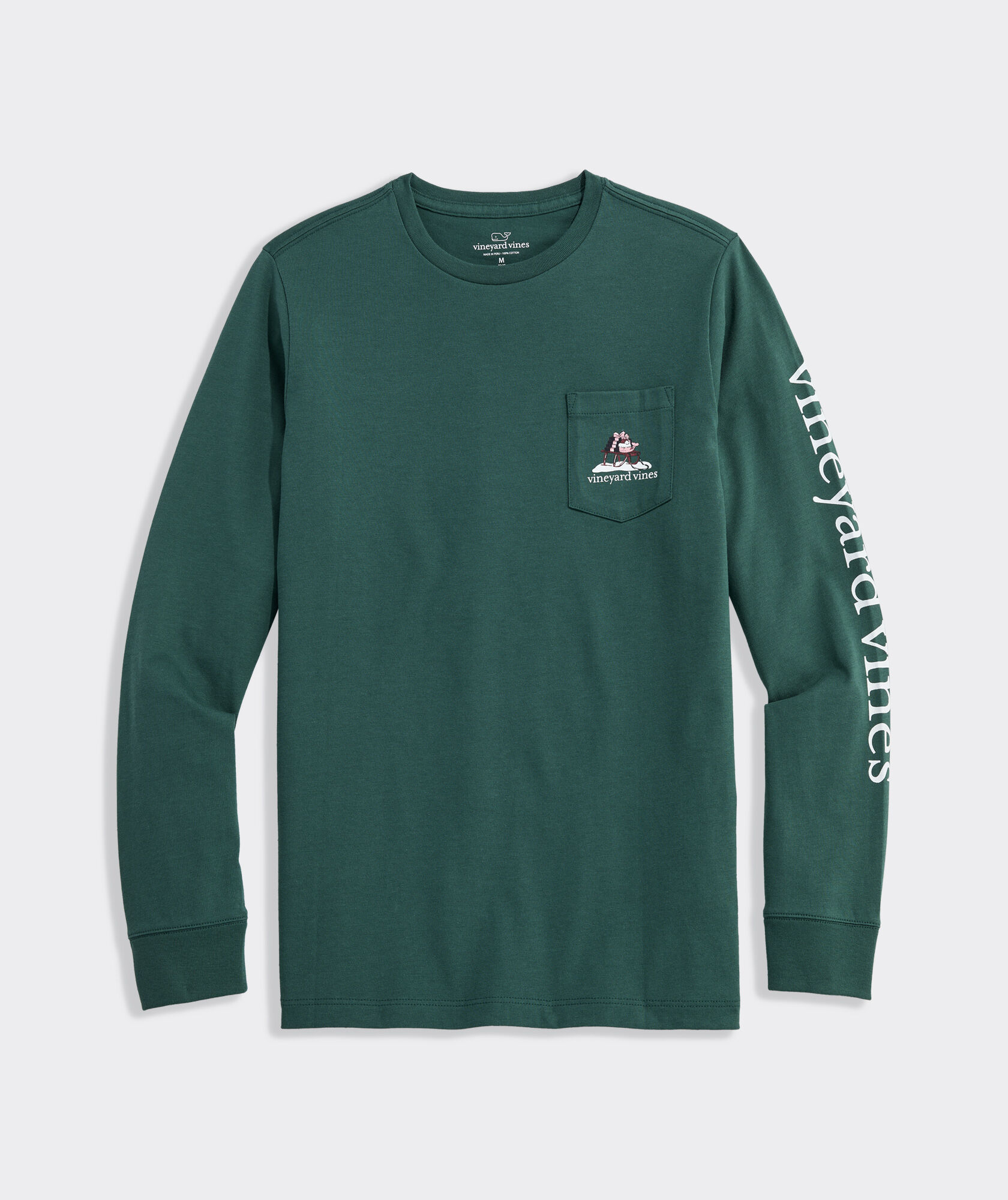 Boys' Santa's Sleigh Pup Long-Sleeve Pocket Tee