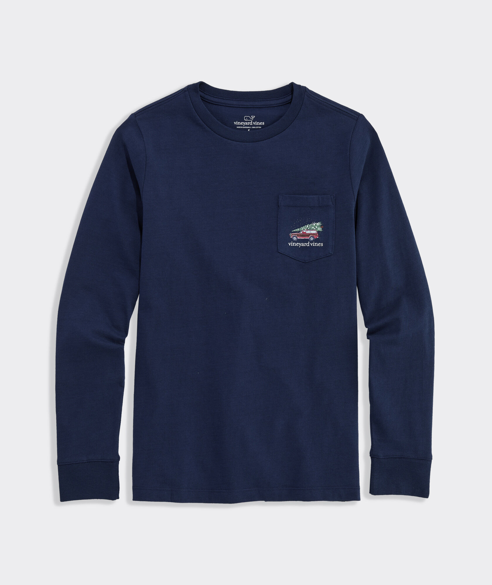 Boys' Holiday Tree Long-Sleeve Pocket Tee
