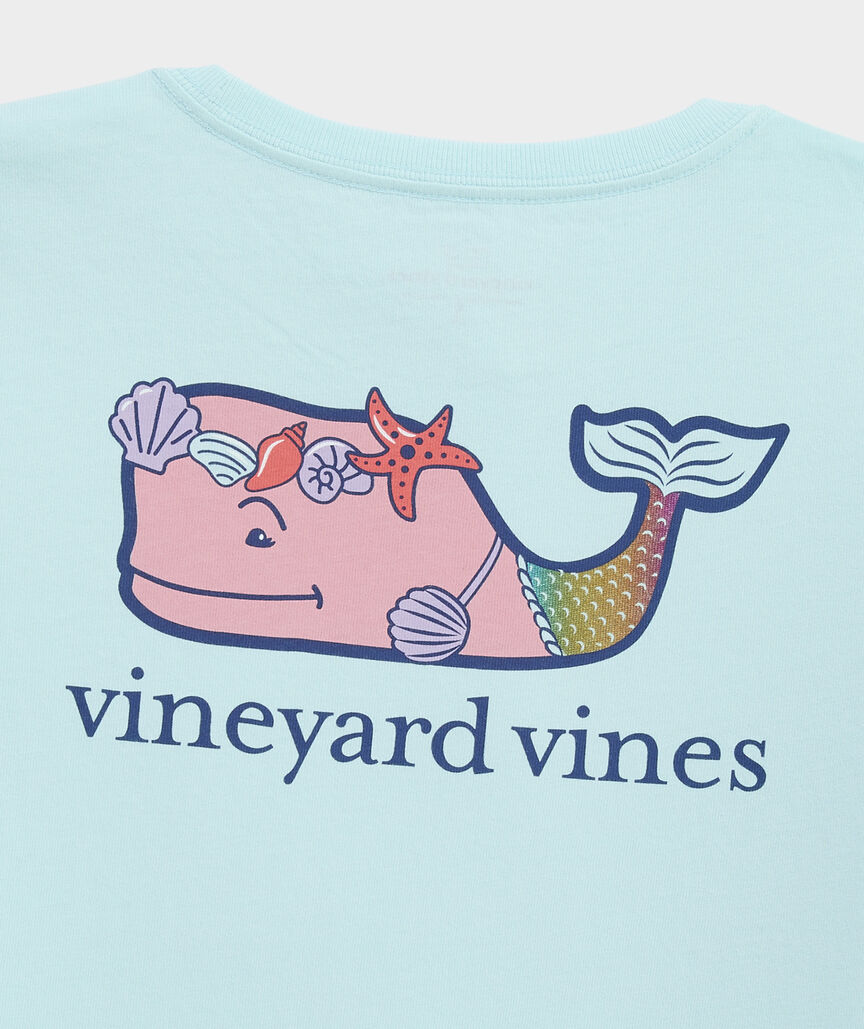 Girls' Mermaid Whale Short-Sleeve Pocket Tee