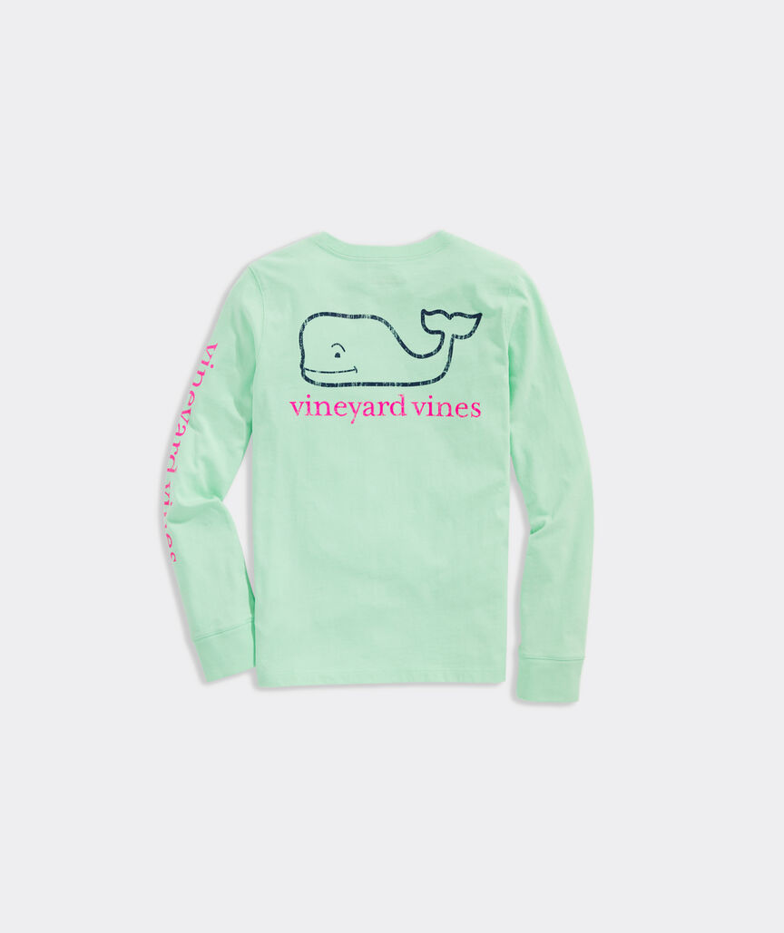 Girls' Long-Sleeve Vintage Whale Pocket Tee