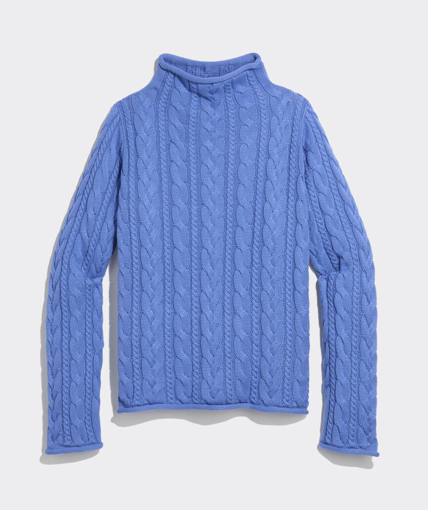 Katie Cotton Cable Mockneck Sweater