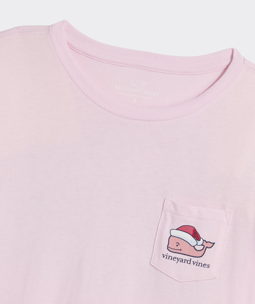 Women's Santa Whale & Presents Long-Sleeve Pocket Tee