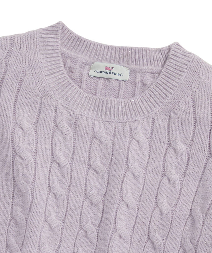 OUTLET Women's Sequin Cable Crewneck Sweater