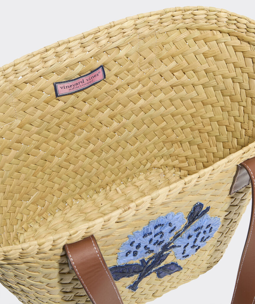 Hydrangea Straw Tote