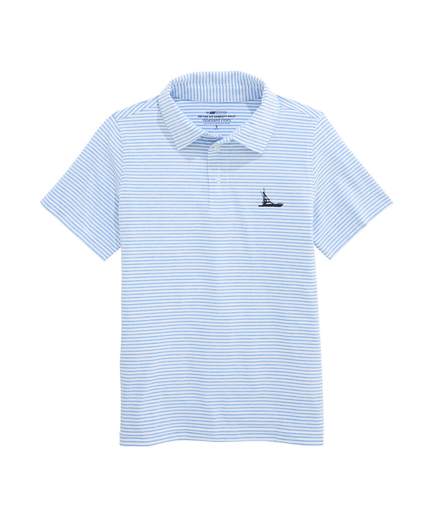 OUTLET Boys' Performance Bradley Stripe Sportfisher Polo