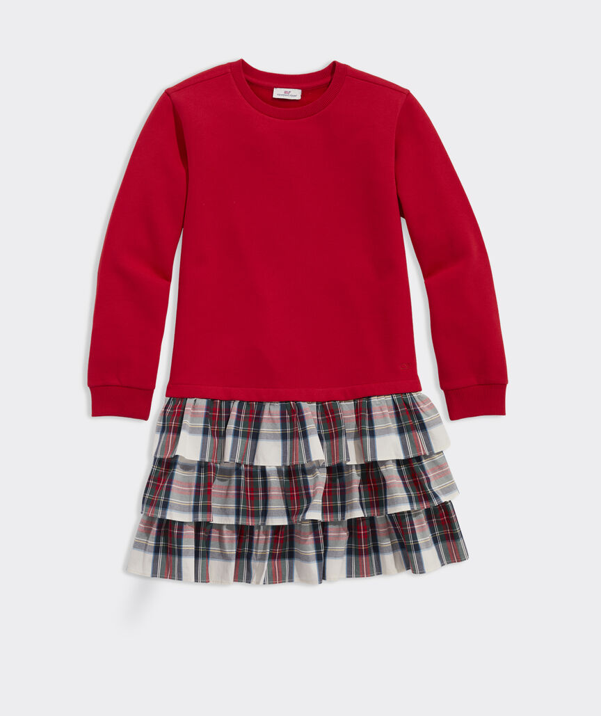Girls' Tiered Sweatshirt Dress
