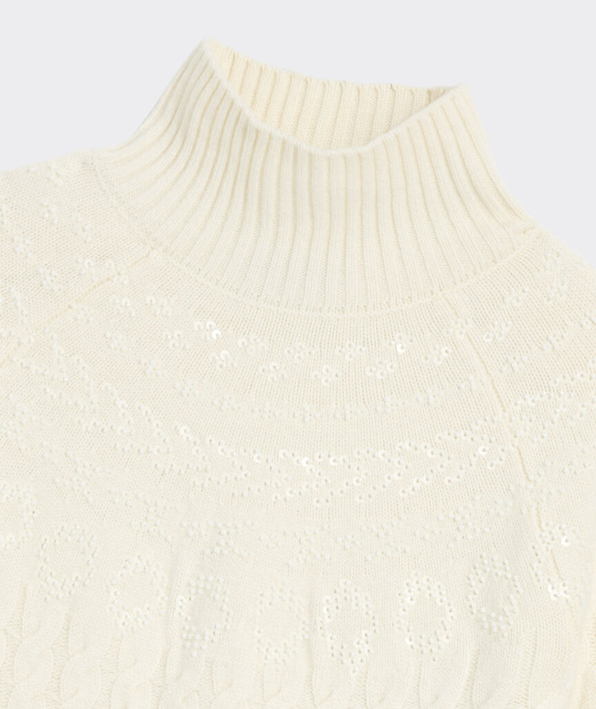 Sequin Fair Isle Mockneck Sweater