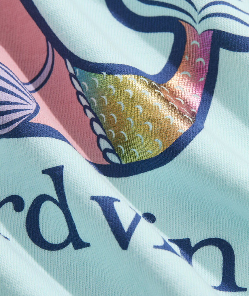 Girls' Mermaid Whale Short-Sleeve Pocket Tee