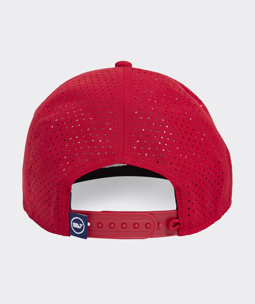 Whale Dot Perforated Flat Brim Trucker Hat