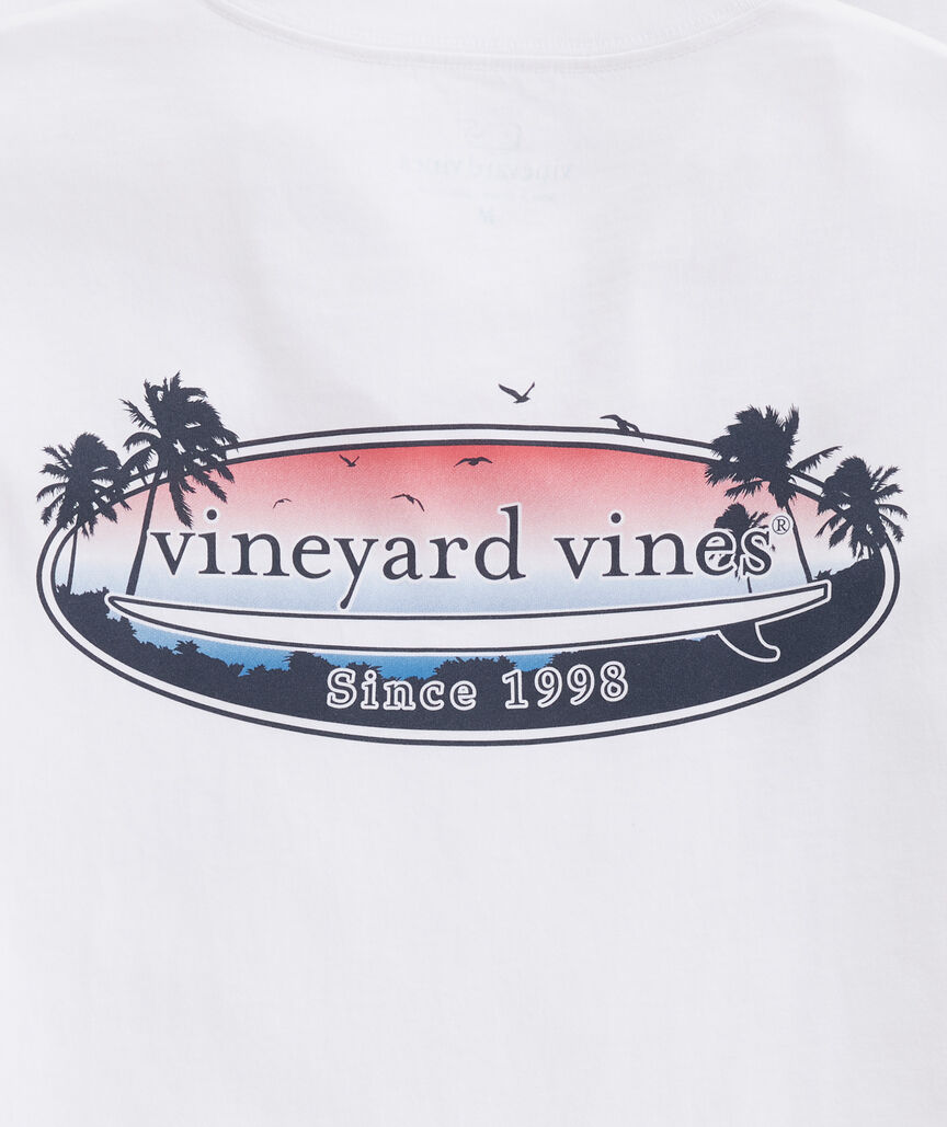 Americana Sunset Surf Logo Short-Sleeve Pocket Tee