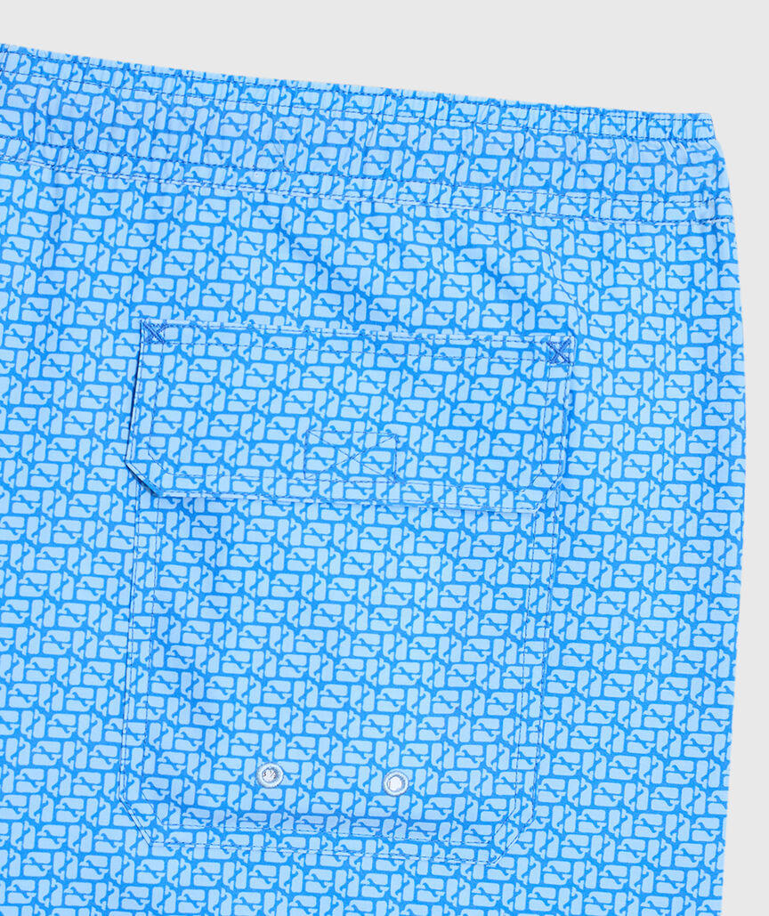 OUTLET 5 Inch Puzzle Whale Chappy Swim Trunks