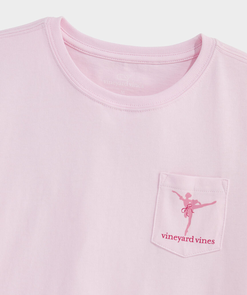 Girls' Ballerina Silhouettes Short-Sleeve Pocket Tee