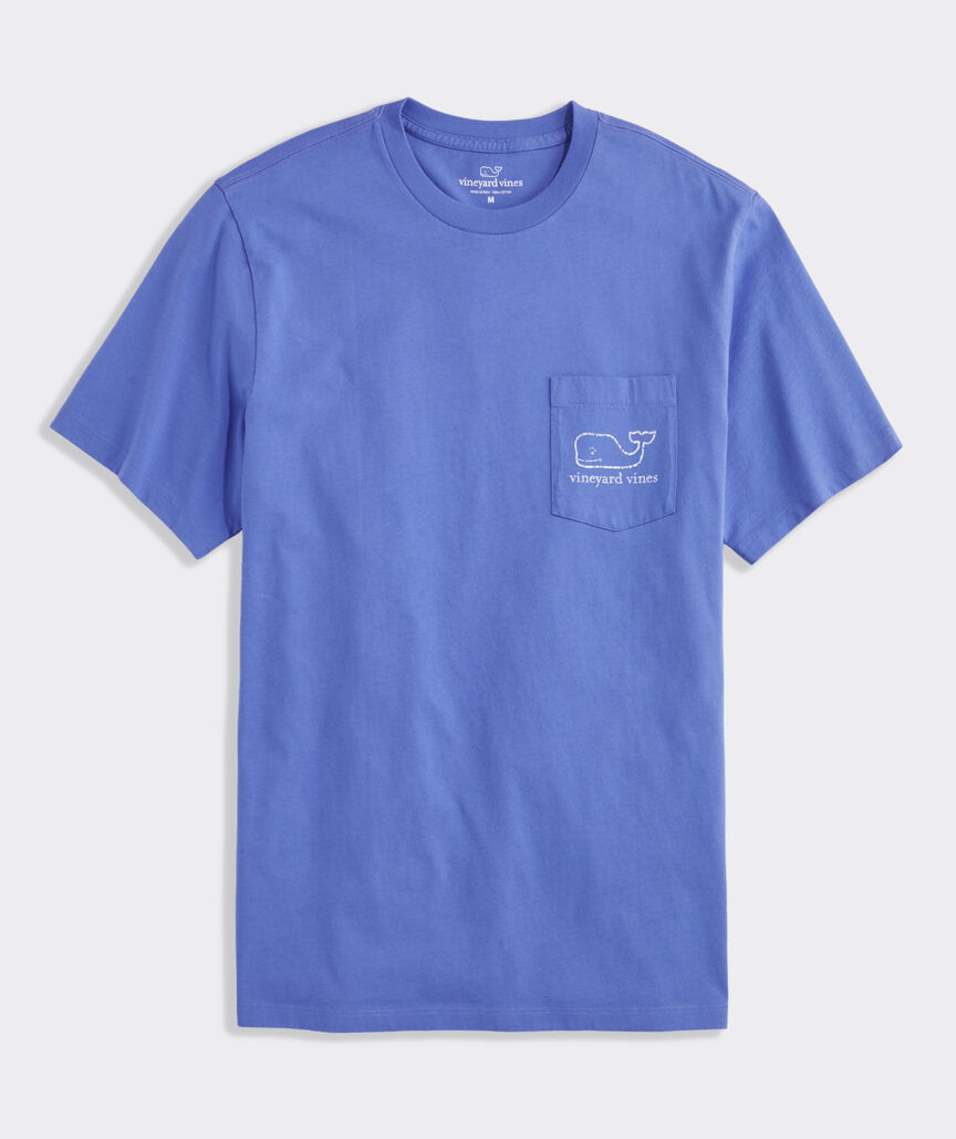 Two-Tone Vintage Whale Short Sleeve Pocket Tee