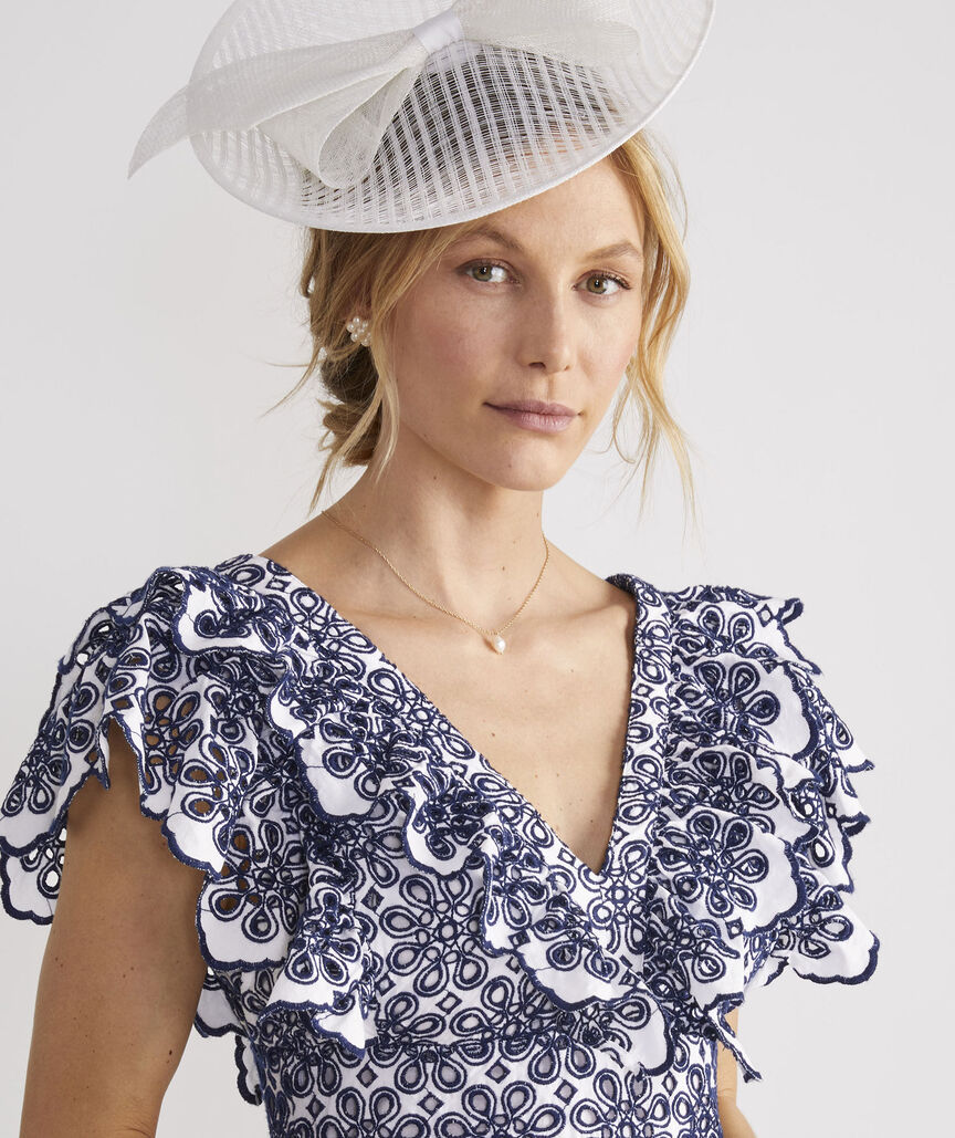 Shop Kentucky Derby Eyelet Ruffle Maxi Dress at vineyard vines