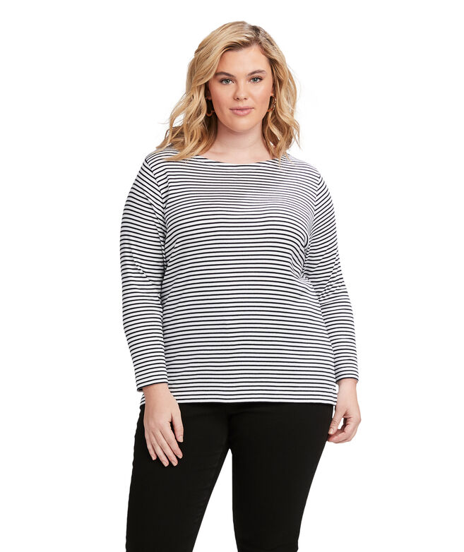 Striped Boatneck Simple Tee