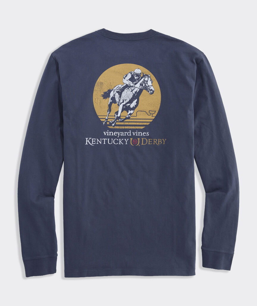 Kentucky Derby Across The Finish Line Long-Sleeve Pocket Tee