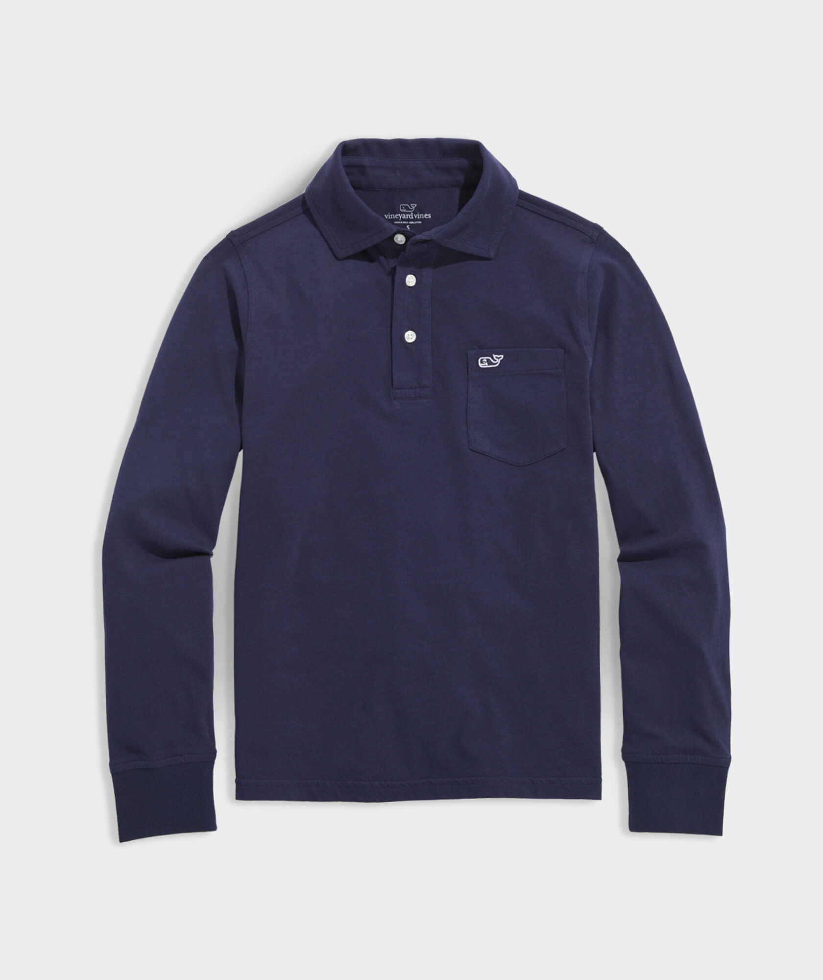 Shop Boys' Jersey Knit Long-Sleeve Polo at vineyard vines