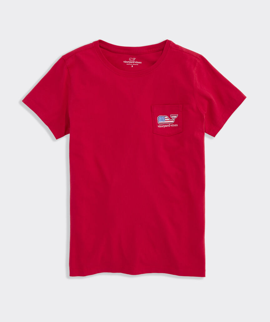 Women's Flag Whale Short-Sleeve Pocket Tee