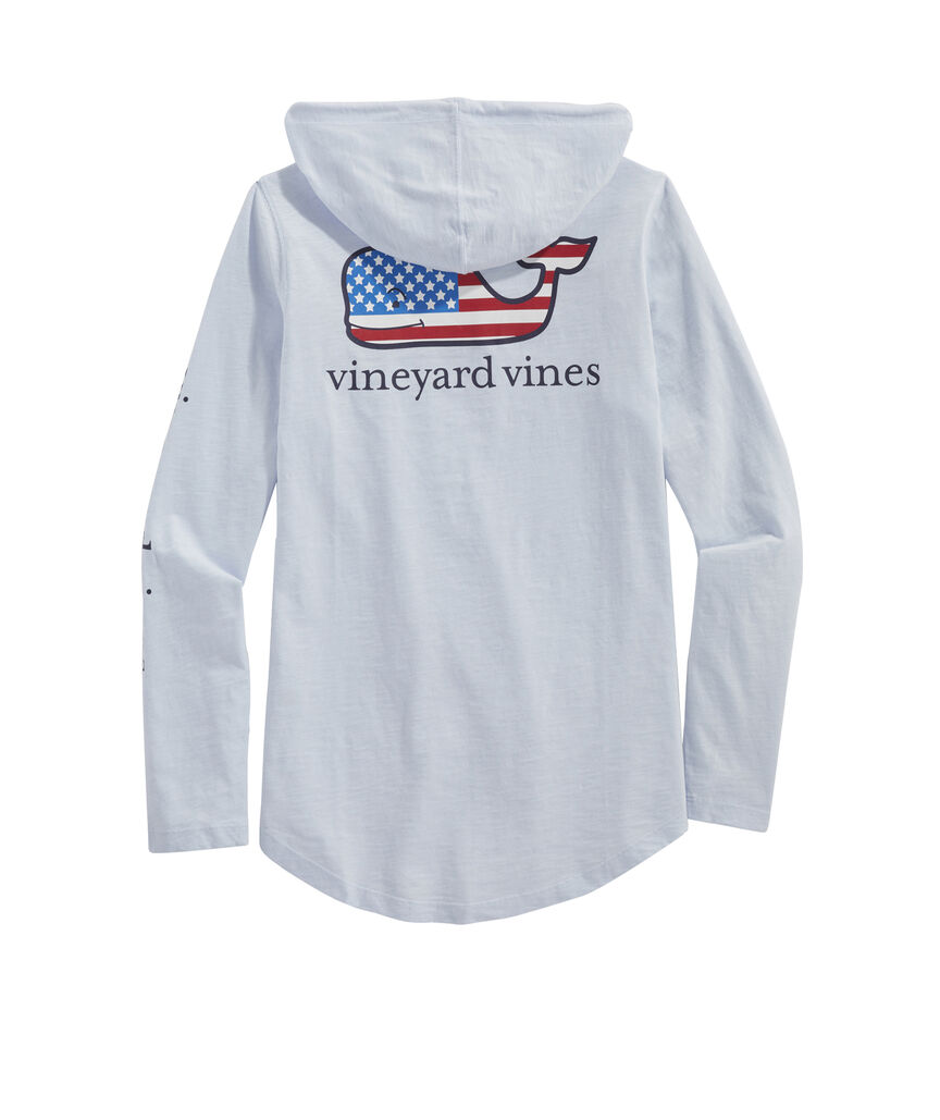 OUTLET Flag Whale Slub Long-Sleeve Hoodie