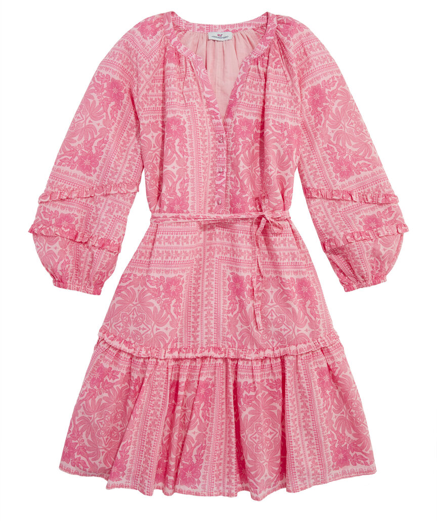 OUTLET Cora Tile Ruffle Dress