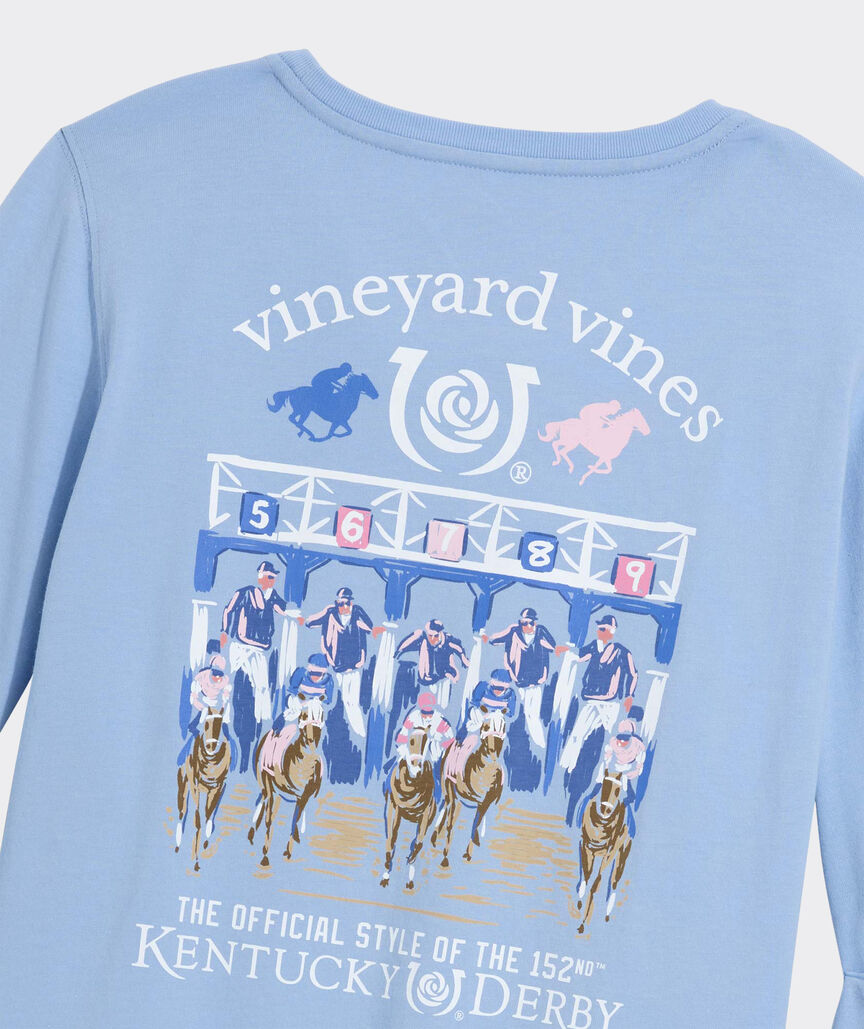 Kentucky Derby Women's And They're Off Long-Sleeve Pocket Tee
