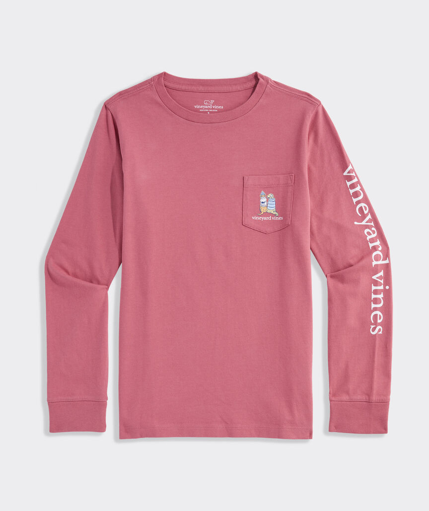 Boys' Sunset Ski Pups Long-Sleeve Pocket Tee