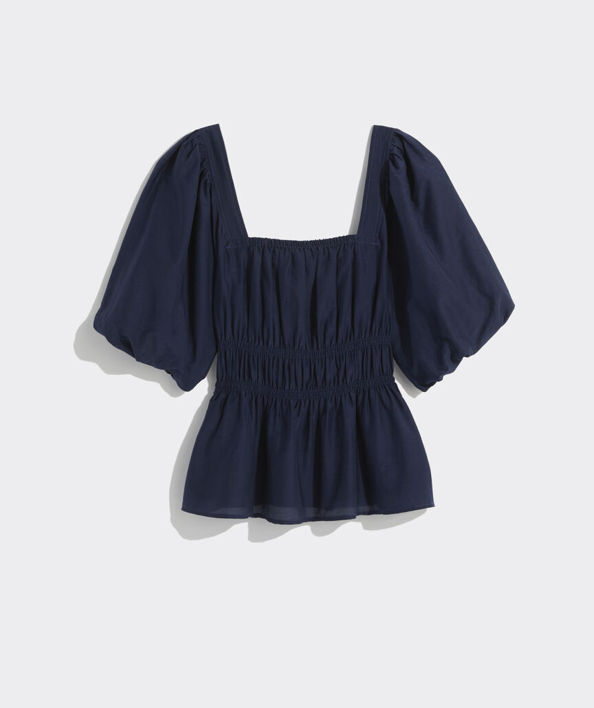 Square Neck Puff-Sleeve Top