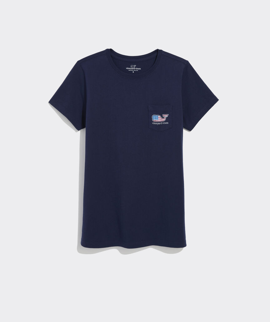 Women's Flag Whale Short-Sleeve Pocket Tee