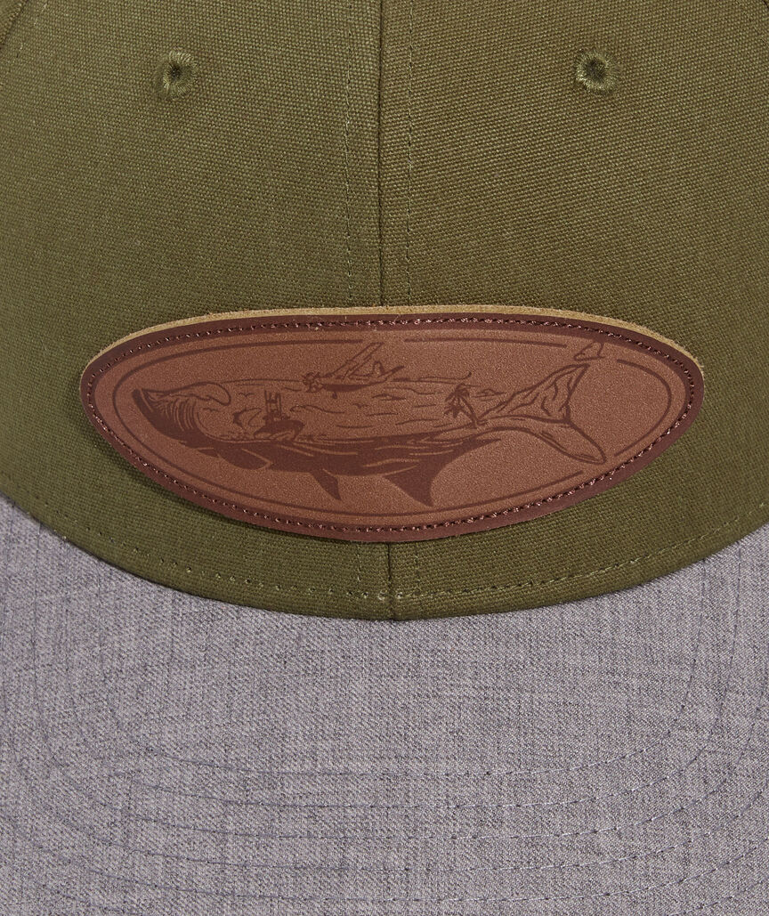 Leather Patch Flat Brim Baseball Hat