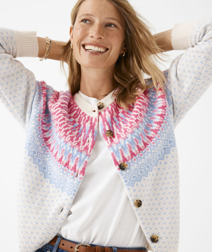 Wool Blend Fair Isle Cardigan