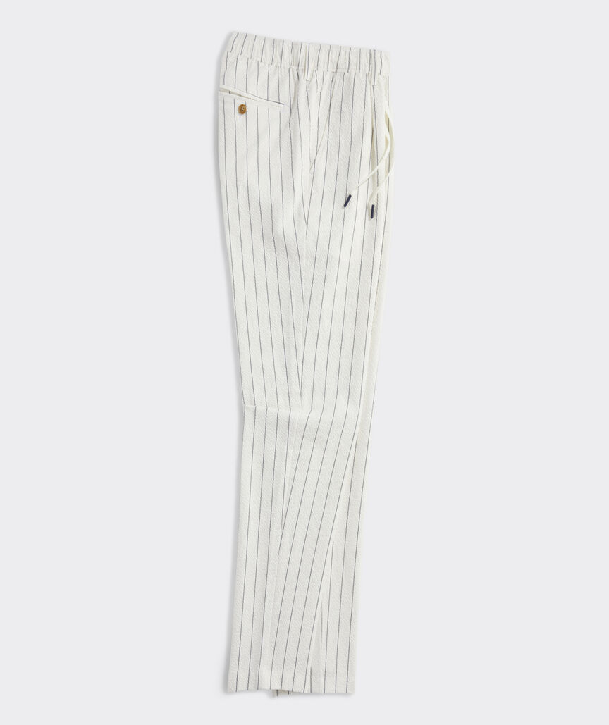Kentucky Derby Seersucker Pleated Pull-On Pants