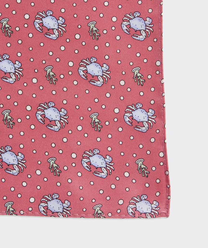 Crab Printed Pocket Square