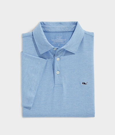 Vineyard Vines Destin Stripe Sankaty Polo Shirt (Blue) (Size: Small)