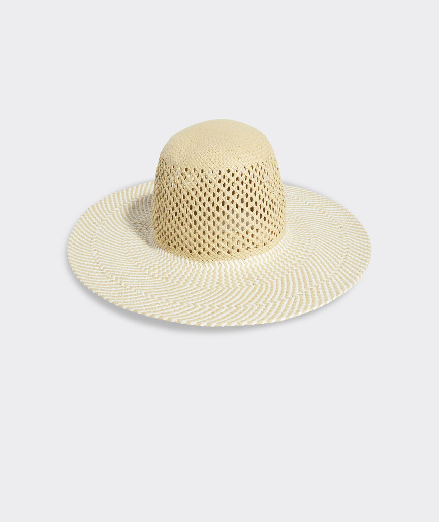 Two-Tone Straw Sun Hat