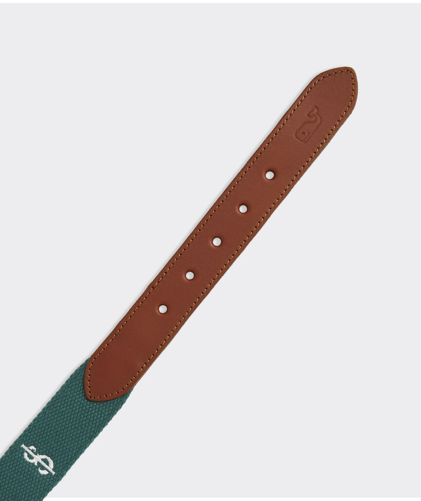 Kentucky Derby Embroidered Dollar Signs Canvas Club Belt