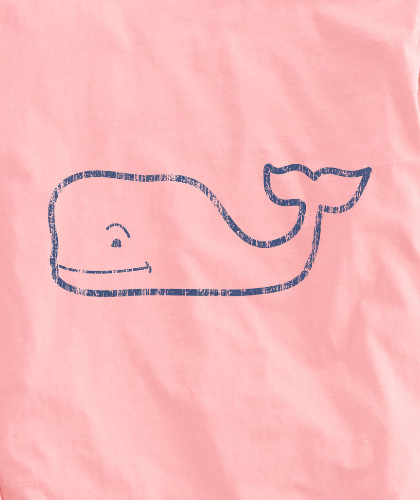 Outlet Long-Seeve Vintage Whale Graphic T-Shirt