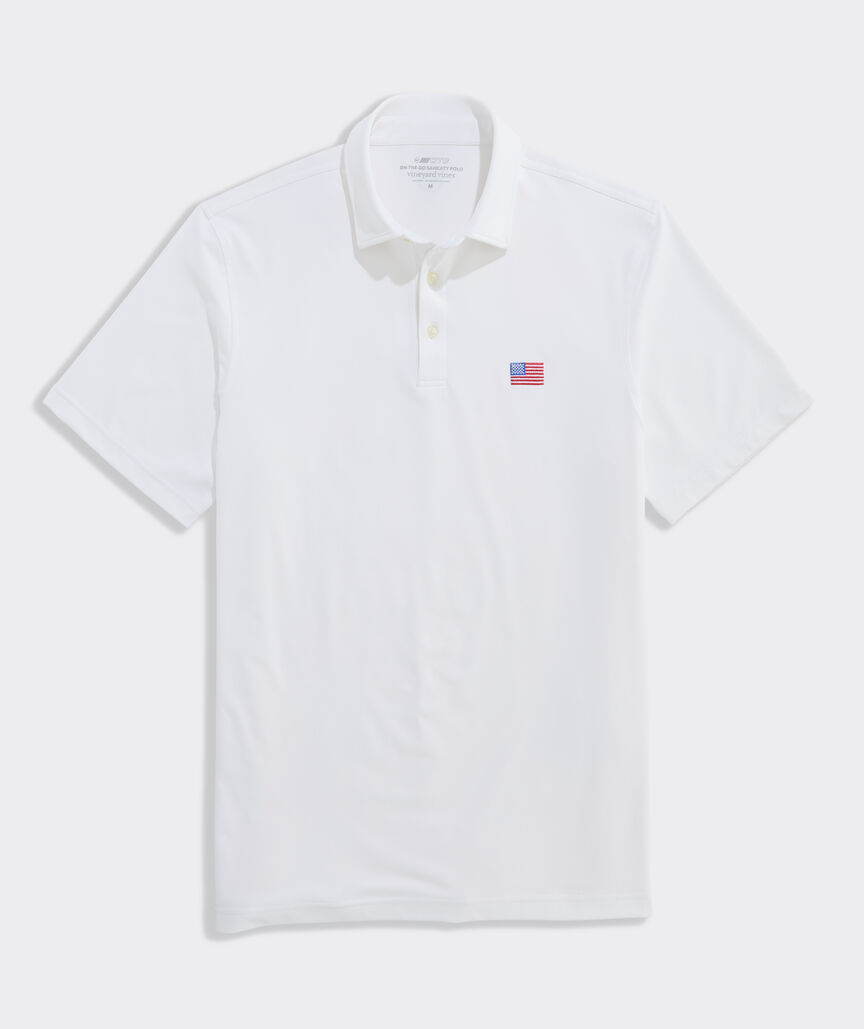 Performance American Flag Solid Sankaty Polo