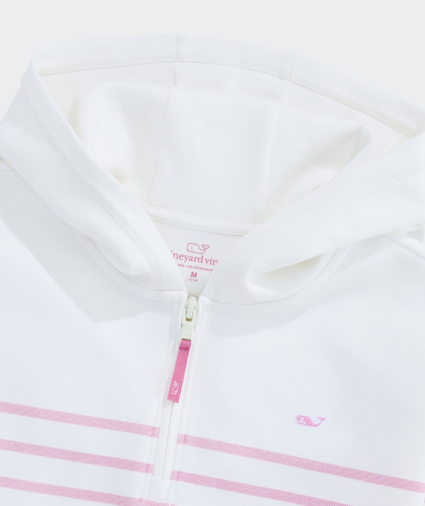 Girls' Striped Saltwater Quarter-Zip Hoodie