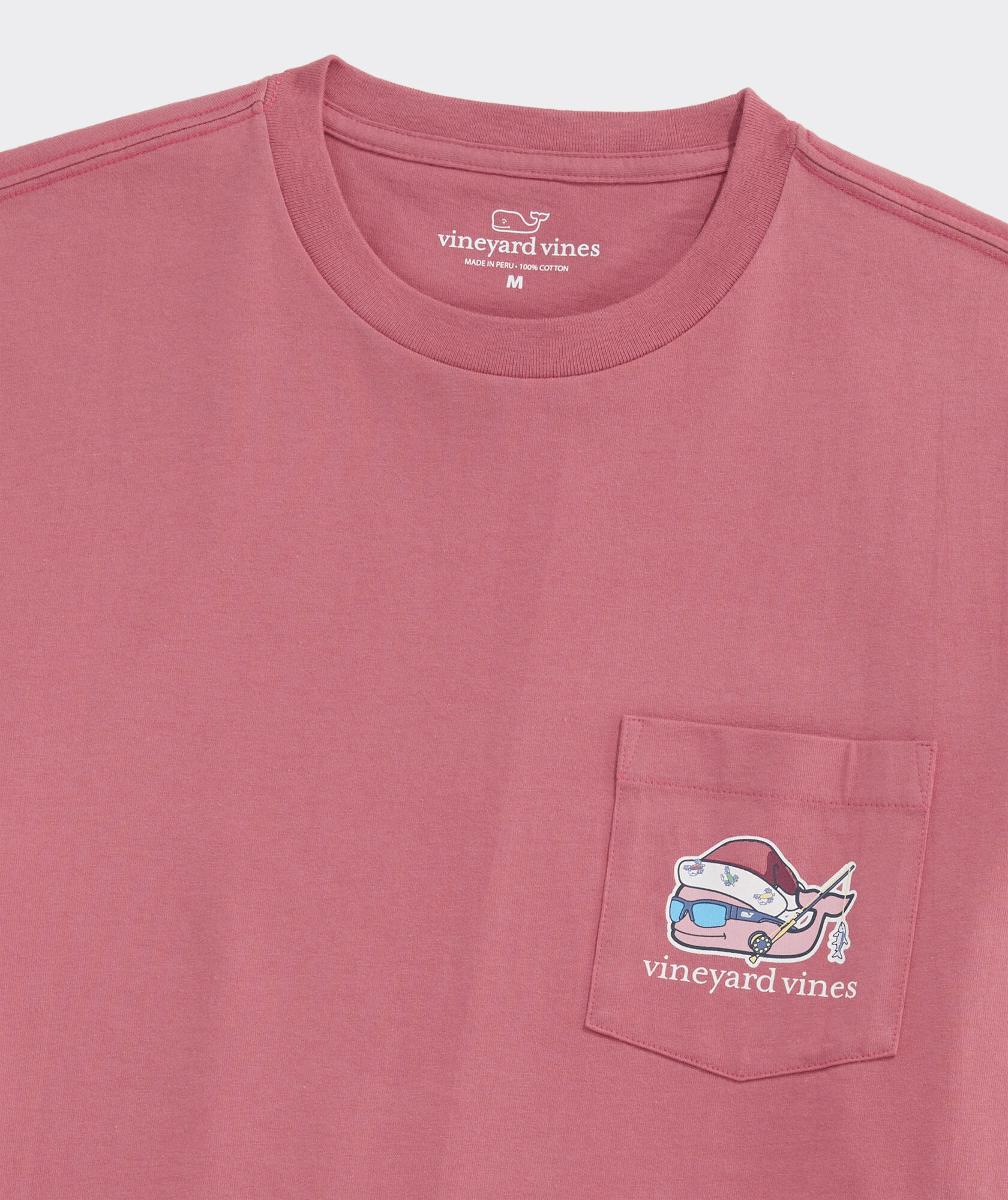 Fishing Santa Whale Short-Sleeve Pocket Tee