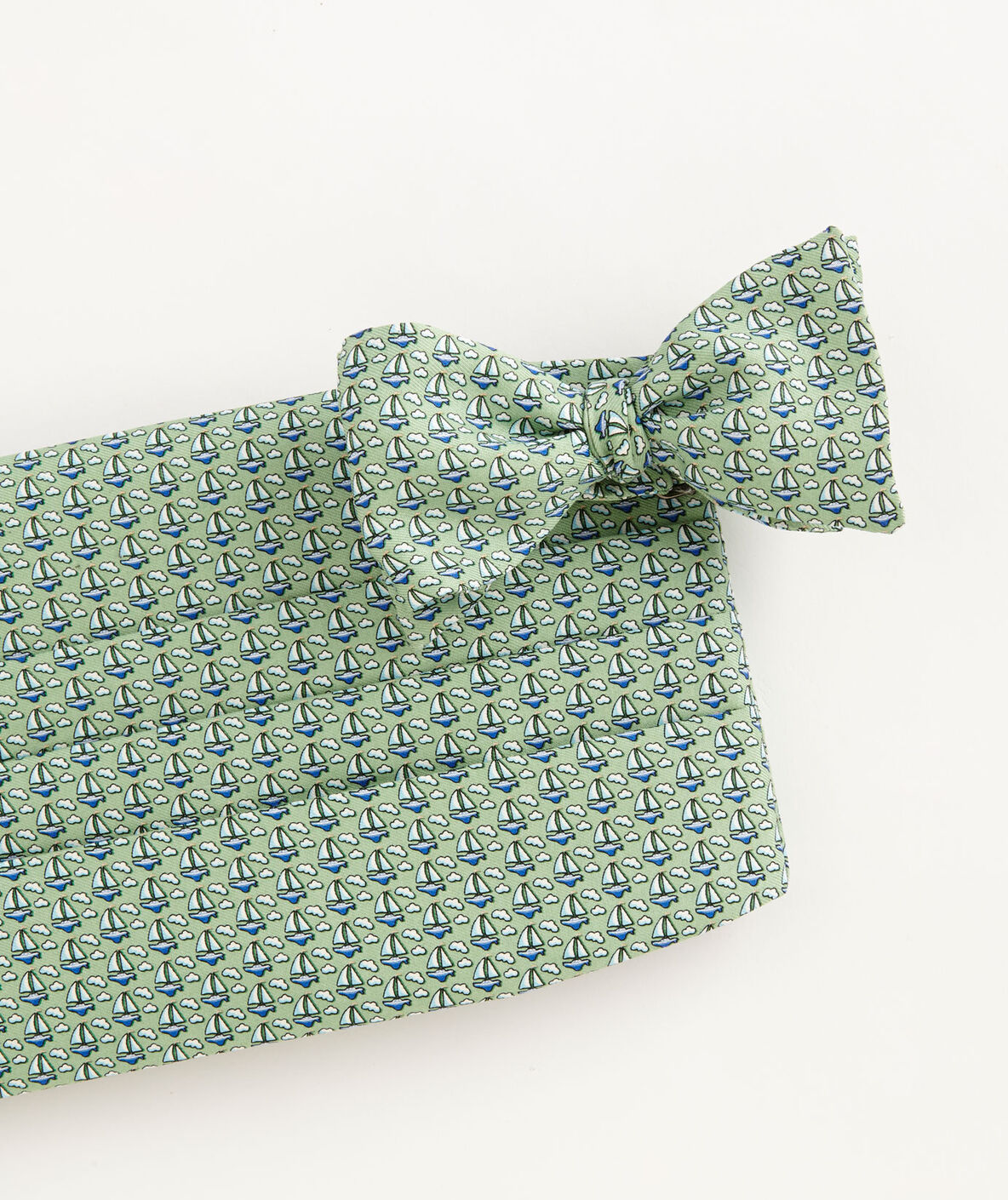 Silk Bow Tie and Cummerbund Set Green Bow Tie Set Vineyard Vines