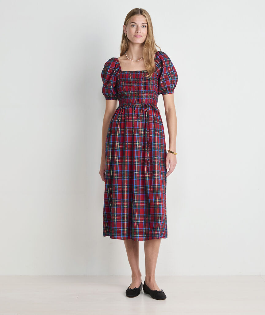 Ellen Puff-Sleeve Midi Dress