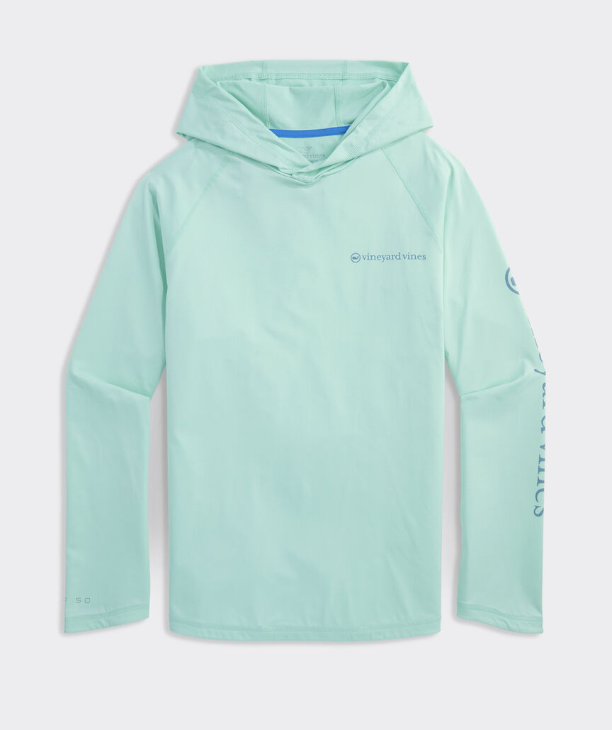 Performance Whale Dot Long-Sleeve Harbor Hoodie Tee