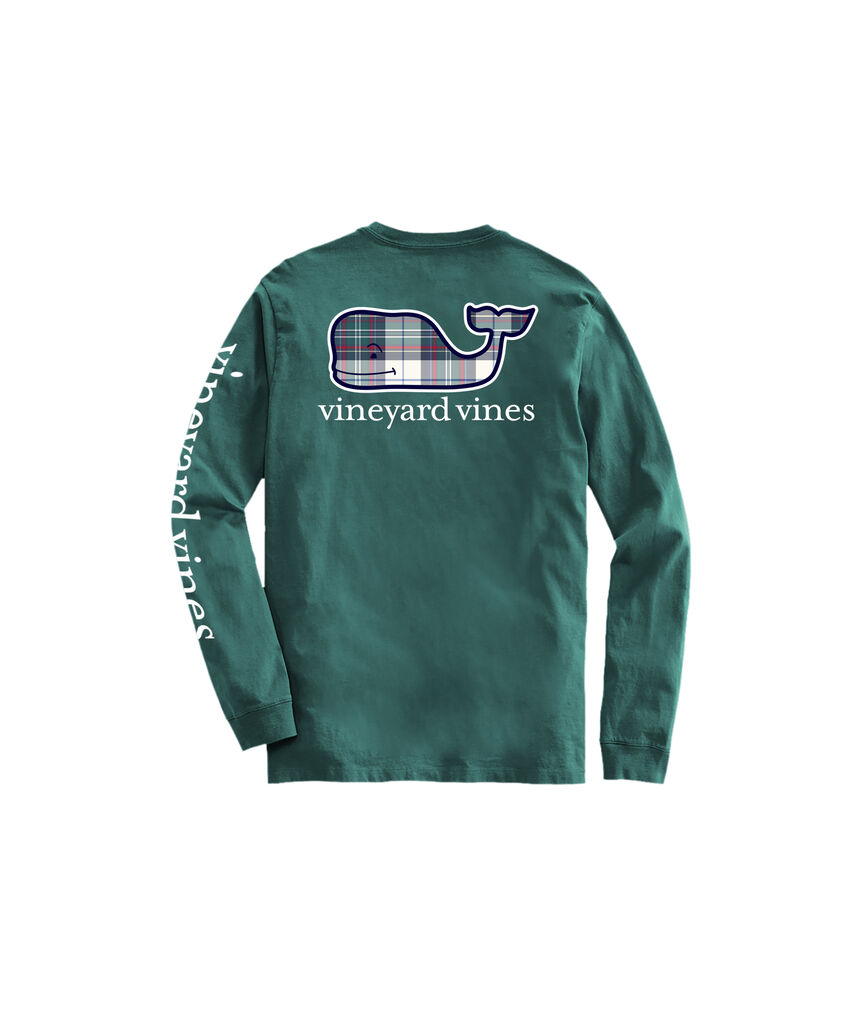 OUTLET Plaid Whale Long-Sleeve Pocket Tee